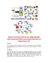 Data Conversion Services, High Quality and Accurate Data Conversion Services @ Data Entry UK
