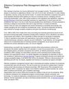 Effective Compliance Risk Management Methods To Control IT Risks