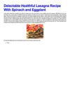 Delectable Healthful Lasagna Recipe With Spinach and Eggplant 
