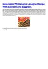 Delectable Wholesome Lasagna Recipe With Spinach and Eggplant 