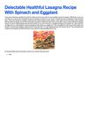 Delectable Healthful Lasagna Recipe With Spinach and Eggplant 