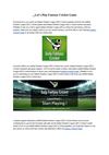 Fantasy Cricket Game