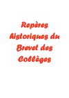 repères chronologiques du Brevet