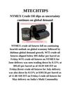 MTECHTIPS;-NYMEX Crude Oil slips as uncertainty continues on global demand