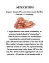 MTECHTIPS;-Copper slumps 1% as investors await further clues on U.S. economy