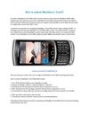 How to unlock Blackberry Torch