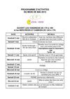 Programme du mois de mai 2013