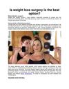 Is weight loss surgery is the best option?