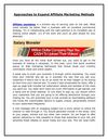 Approaches to Expand Affiliate Marketing Methods
