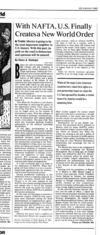 With NAFTA, U.S. Finally Creates a New World Order By Henry A. Kissinger FULL TEXT (18 July 1993, Los Angeles Times)
