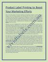 Product Label Printing to Boost Your Marketing Efforts