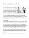 Finding The Right Chiropractor For You