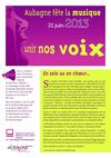 Programme de la Fête de la musique 2013 à Aubagne