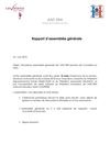 Rapport assemblée générale du 1 juin 2013