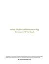 Should You Hire OffShore iPhone App Developers?