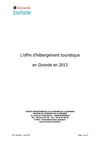 L'offre d'hébergement touristique en Gironde en 2013