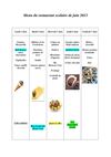 Menu Juin 2013