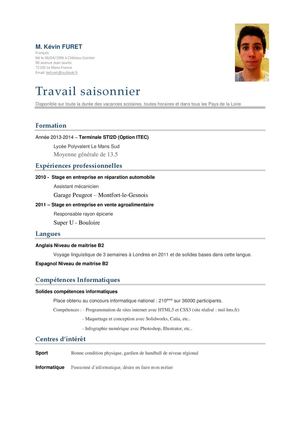 Mon CV et ma lettre de motivation Mon CV et ma lettre de motivation